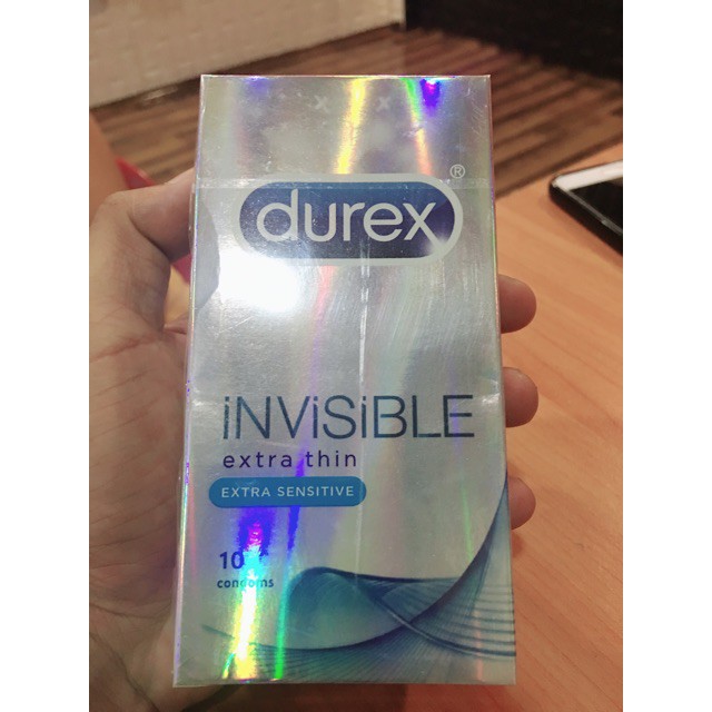 Hộp 10 bao cao su siêu mỏng ddurex Invisible extra thin