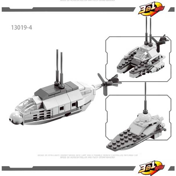 Qui Fei 5036 - Bộ lắp ráp đồ chơi tàu chiến hạm 6 trong 1 - Tàu thủy xếp hình - Đồ chơi trí tuệ