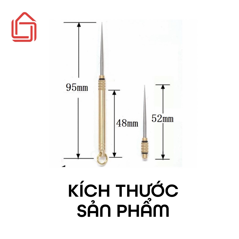 Tăm titan đa năng dạng móc treo chìa khóa tiện lợi, Tăm thép xỉa răng nhỏ gọn bỏ túi