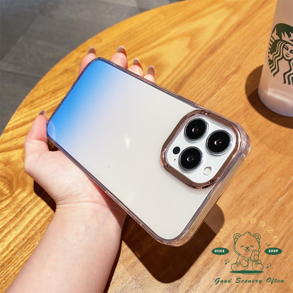 Ốp Điện Thoại TPU Trong Suốt Mạ Điện Hai Màu gradient Lấp Lánh Chống Rơi Cho Iphone 13 12 11 Pro Max