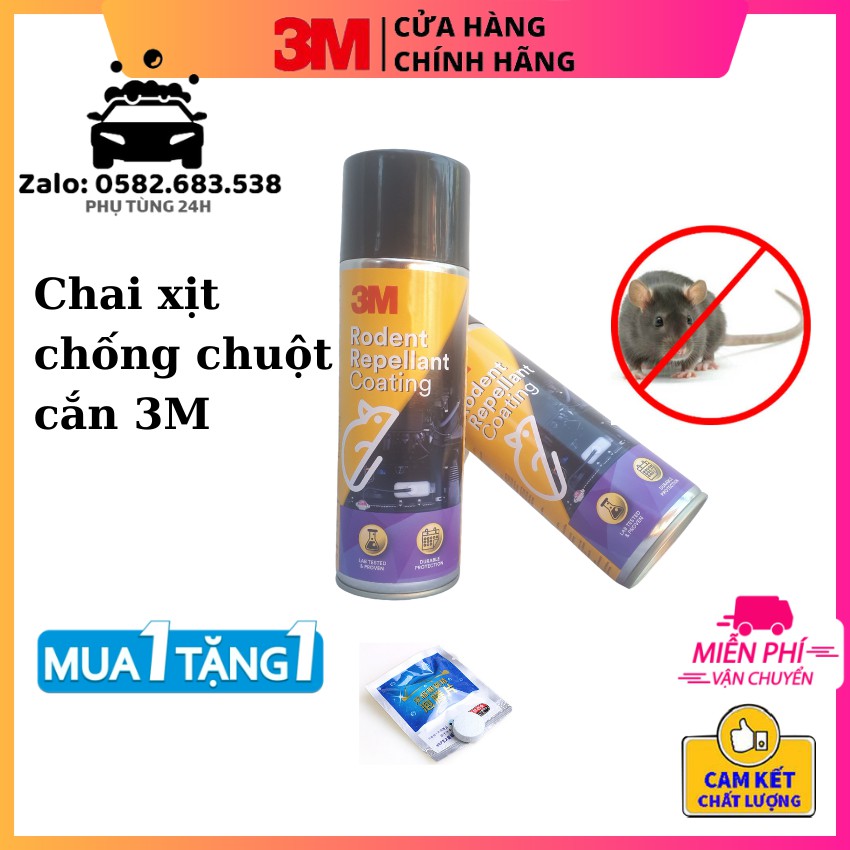 Chai xịt chống chuột 3M, Bình xịt đuổi chuột, Chống chuột ô tô  Rodent Repellant Coating 89797 250G