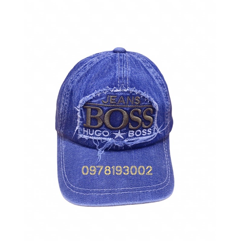 Nón kết jean Boss chữ thêu khoá xịn bé trai (xanh)