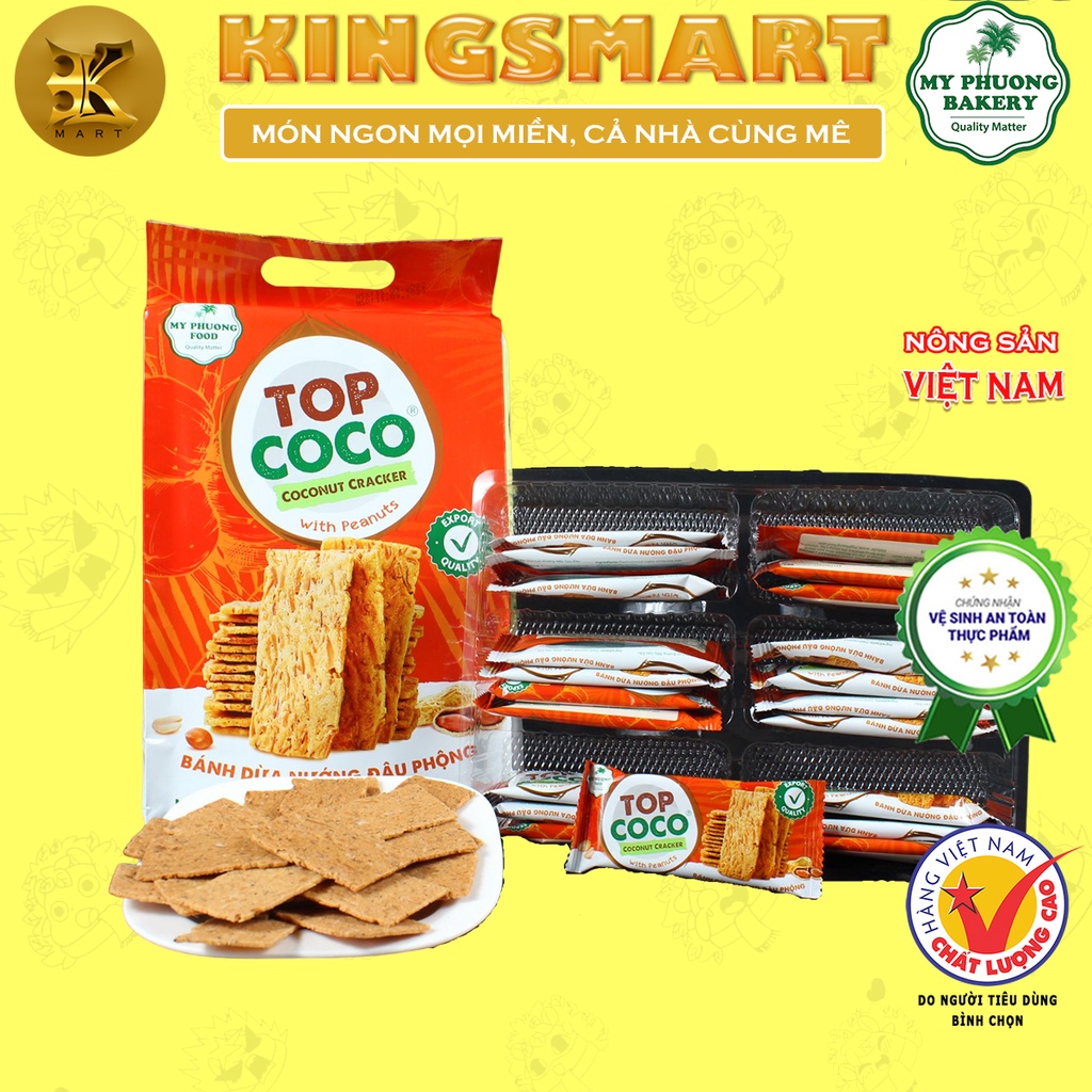 Bánh Dừa Nướng Vị Đậu Phộng 250g MỸ PHƯƠNG Thơm Ngon Giòn Rụm