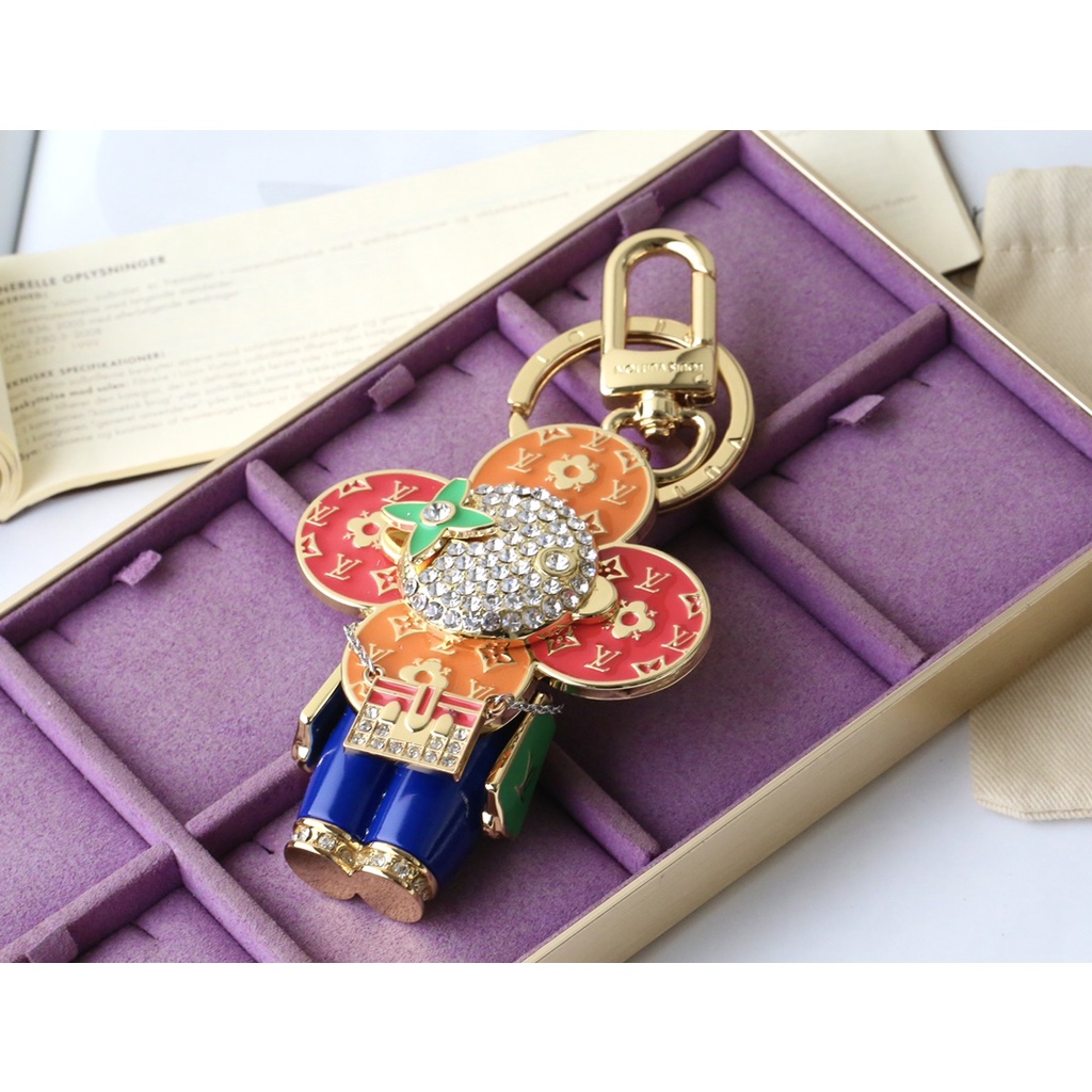 Móc Khóa Hình Hoa Hướng Dương LV Màu Vàng Tương Phản