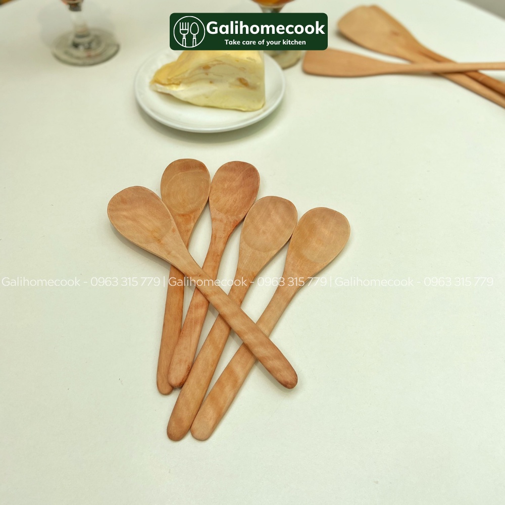 [VIDEO QUAY THẬT] Thìa gỗ nhãn ăn cơm xuất Nhật 19x4CM | Galihomecook TGN-4