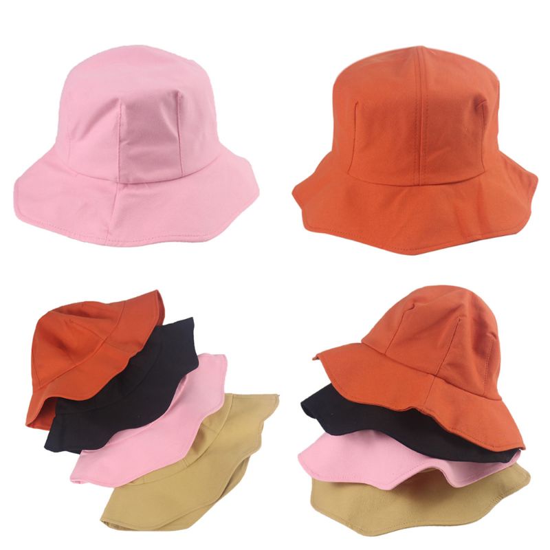 Nón Tai Bèo Vành Ngắn Chống Nắng Màu Trơn Thời Trang Đi Biển Mùa Hè Cho Nữ