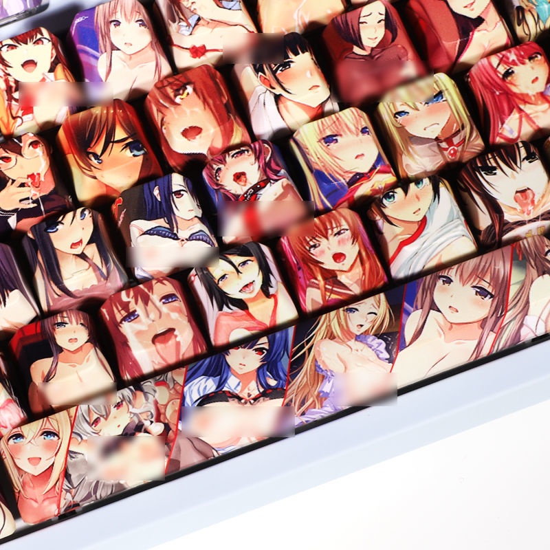 Anime Keycap Cherry Hồ sơ Phim hoạt hình Giả mạo Thuốc nhuộm PBT Thăng hoa Bàn phím cơ học Keycap