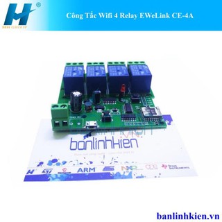 Công Tắc Thông Minh 4 Kênh EWeLink CE-4A - Điều Khiển Qua Wifi, 4G