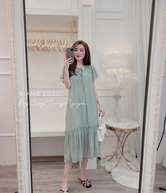 BÁN SỈ VÁY SUÔNG ĐUÔI CÁ VOAN TƠ SANG TRỌNG DK58 | BigBuy360 - bigbuy360.vn