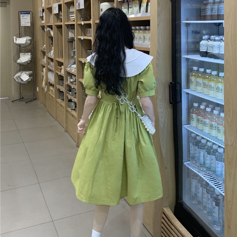 Đầm Midi Dáng Chữ A Cổ Búp Bê Phong Cách Phương Tây Ngọt Ngào Cho Nữ Sinh