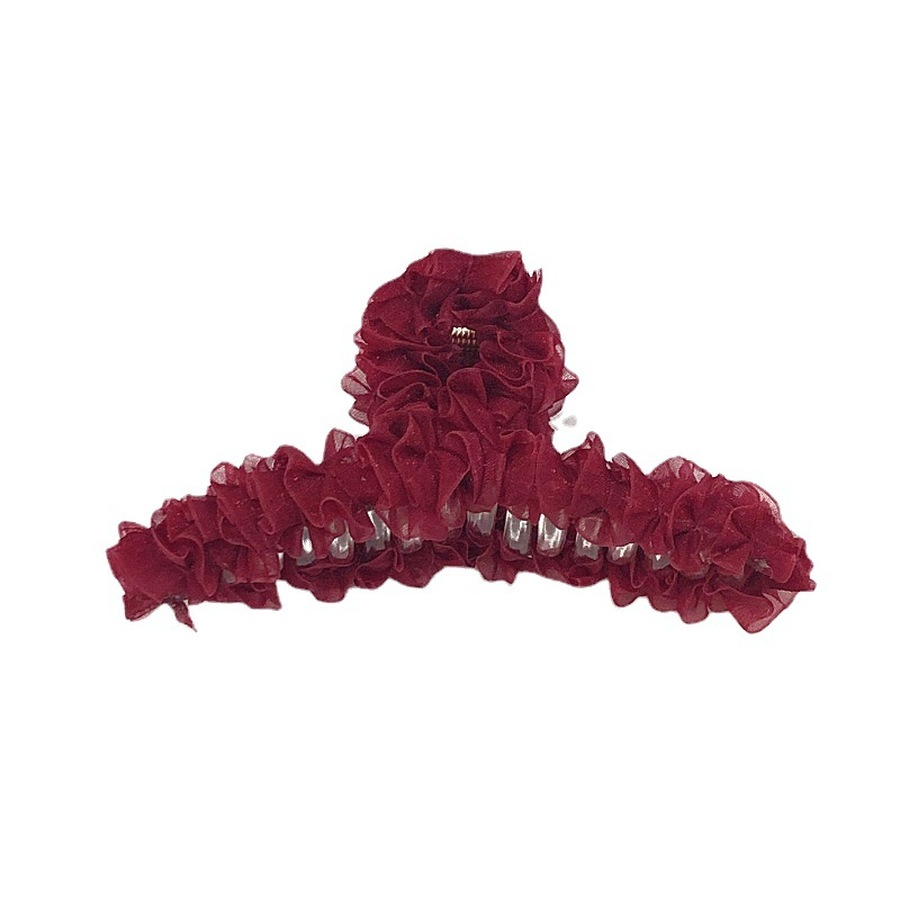 Kẹp tóc nữ phối vải nhún bèo nhiều màu sắc phong cách Hàn Quốc