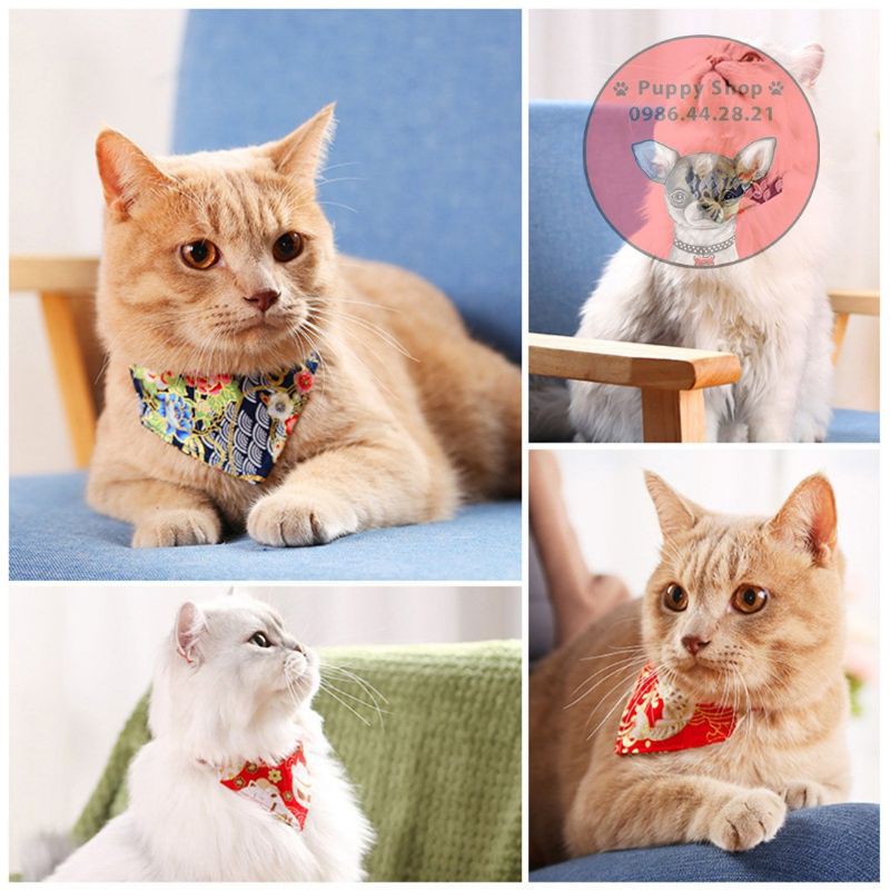 [Mới] Khăn Yếm Cổ Tam Giác Cho Chó Mèo Phong Cách Nhật Bản Mẫu Mã Đa Dạng Chất Liệu Vải Thô Dành Cho Thú Cưng Vừa Và Nhỏ