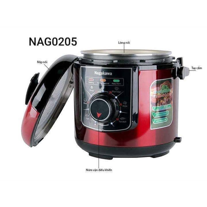 Nồi áp suất Nagakawa 0205 bảo hành 12 tháng chính hãng