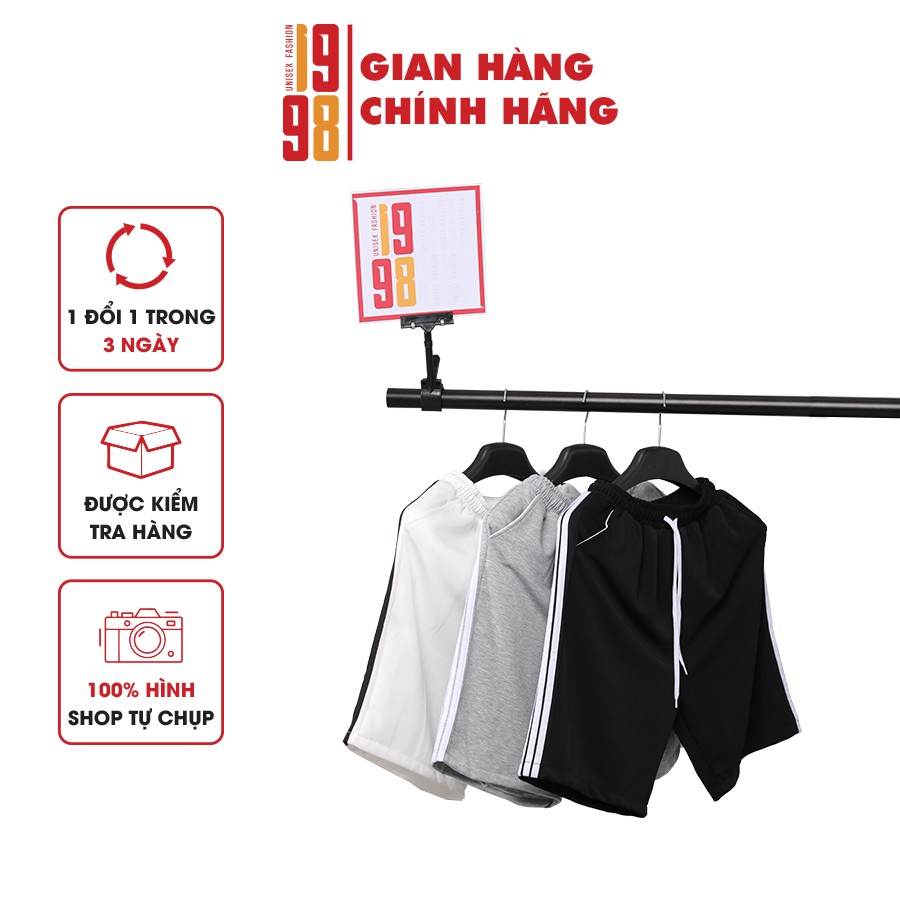[ Bán lỗ xin 5🌟 ] Quần short nam, Quần đùi nam ngắn đẹp 3 màu xám trắng đen thương hiệu 1998 unisex | BigBuy360 - bigbuy360.vn