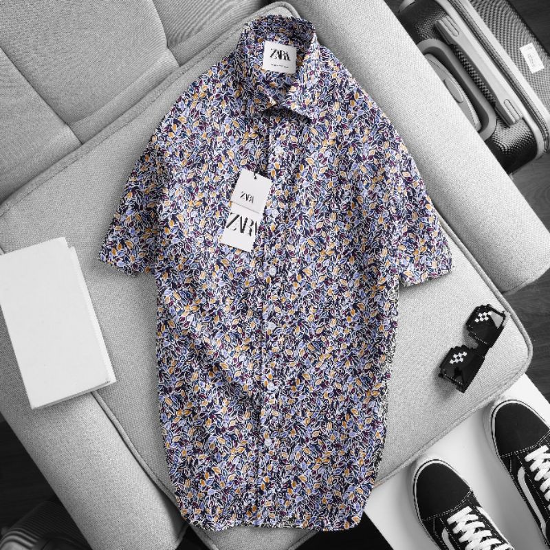 [size lớn <110kg] Áo sơ mi nam ngắn tay HỌA tiết hoa văn | BigBuy360 - bigbuy360.vn