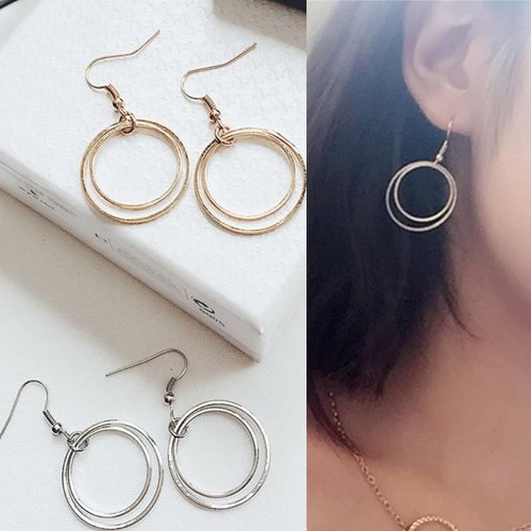 Cặp Bông Tai Khoen Tròn Thời Trang Nữ