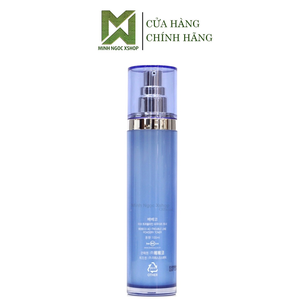 Nước hoa hồng ngăn ngừa mụn se khít lỗ chân lông BEBECO AC-T-LINE POWDERY TONER 100ml
