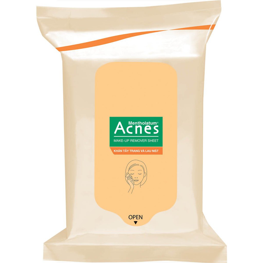 Khăn tẩy trang và lau mặt Acnes Make Up Remover Sheet (gói 20 miếng)