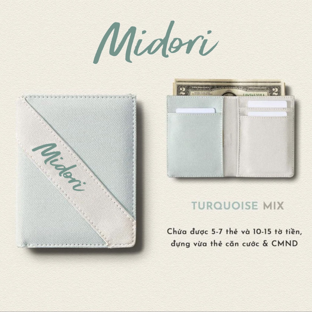 Ví Đứng Nam Nữ Kháng Nước Unisex Đựng Thẻ Midori Local Brand Chính Hãng M Studio