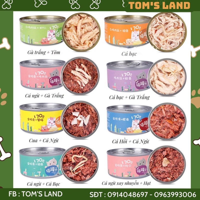 Pate Lon Canned Cat Lon 170G Cao Cấp ( 8 vị ), Siêu Dinh Dưỡng Cho Thú Cưng, Mèo Cưng Từ 2 Tháng Tuổi