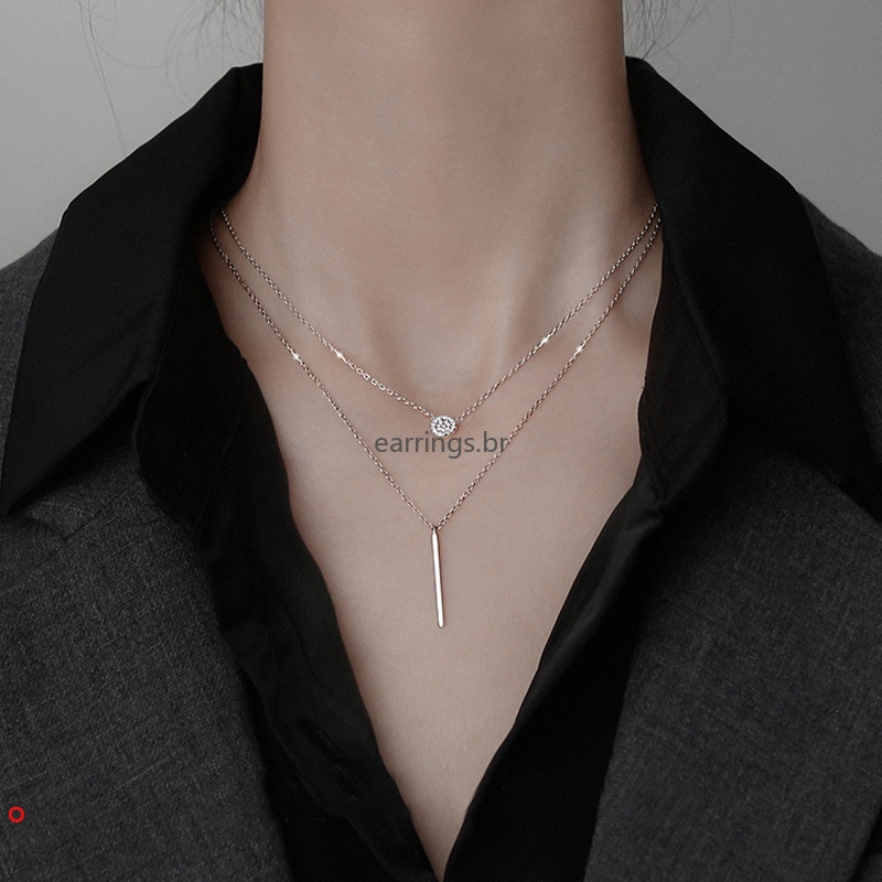 Dây chuyền thời trang hai lớp mặt tròn đính đá toàn diện cao cấp dành cho nữ