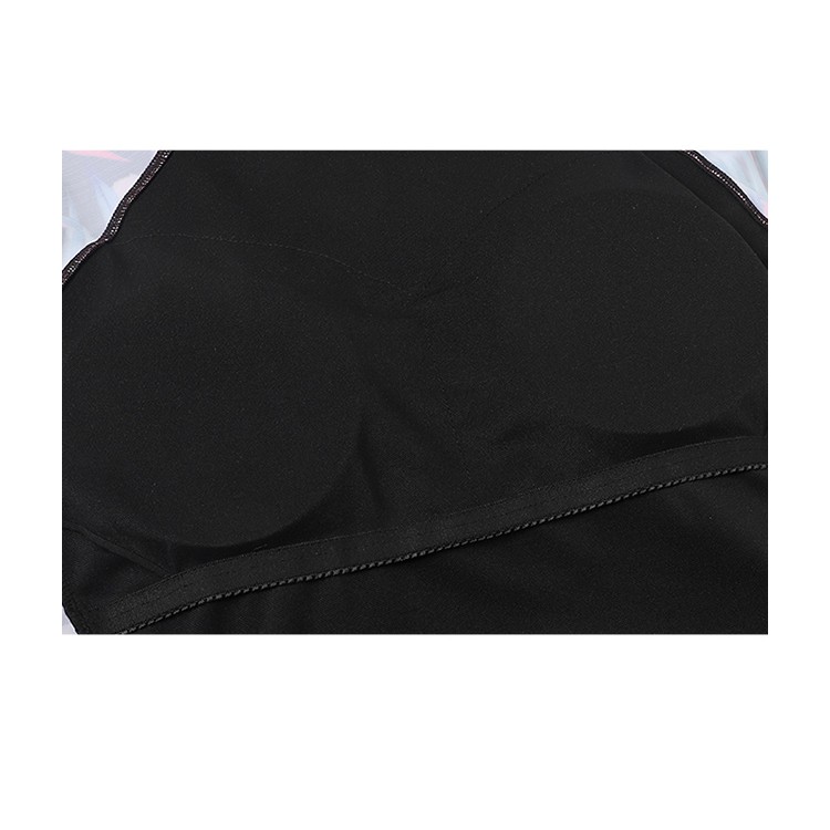 Đồ bơi nữ tay dài quần dài kèm quần đùi bơi  - Hoa đỏ