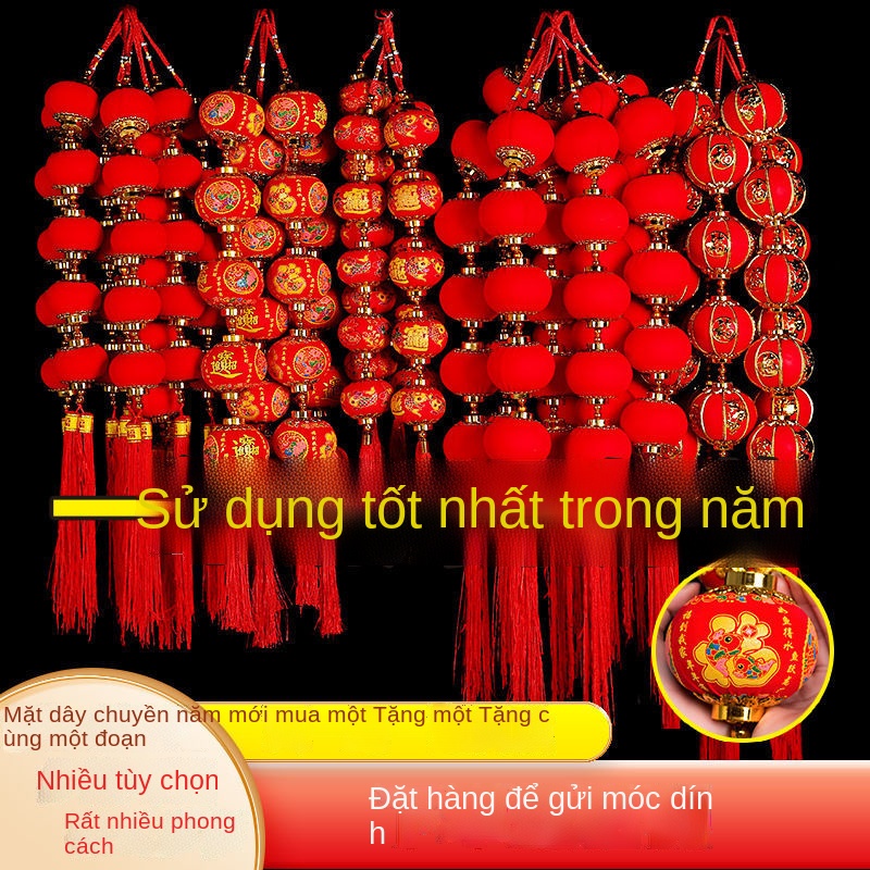Năm mới Trang trí tân gia Mặt dây chuyền Trang trí Năm mới Tết Nguyên đán Ngày Tết Hạt tiêu Chuỗi đèn lồng Chuỗi Mặt dây