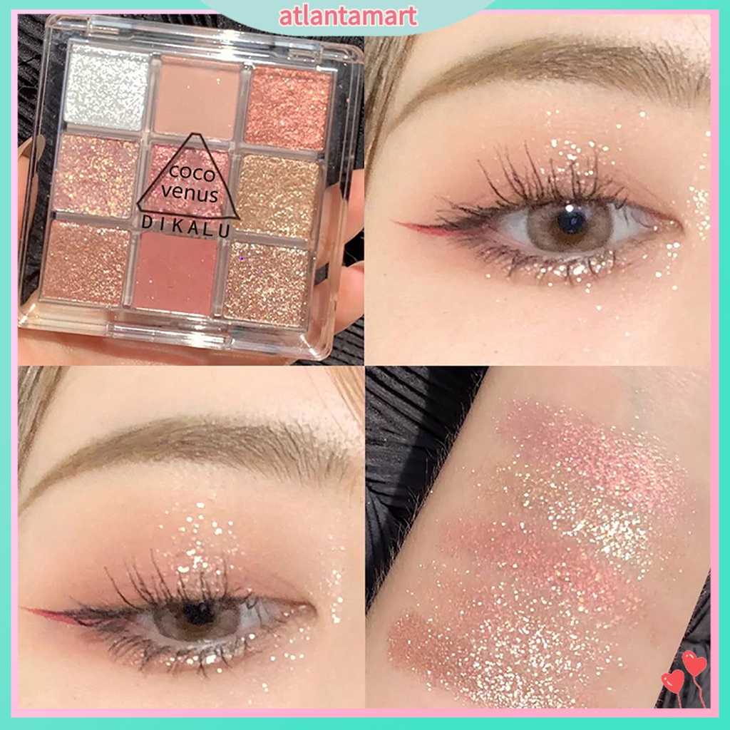 [Hàng mới về] Bảng phấn mắt 9 màu với hiệu ứng màu lì và màu ánh ngọc trai lâu trôi