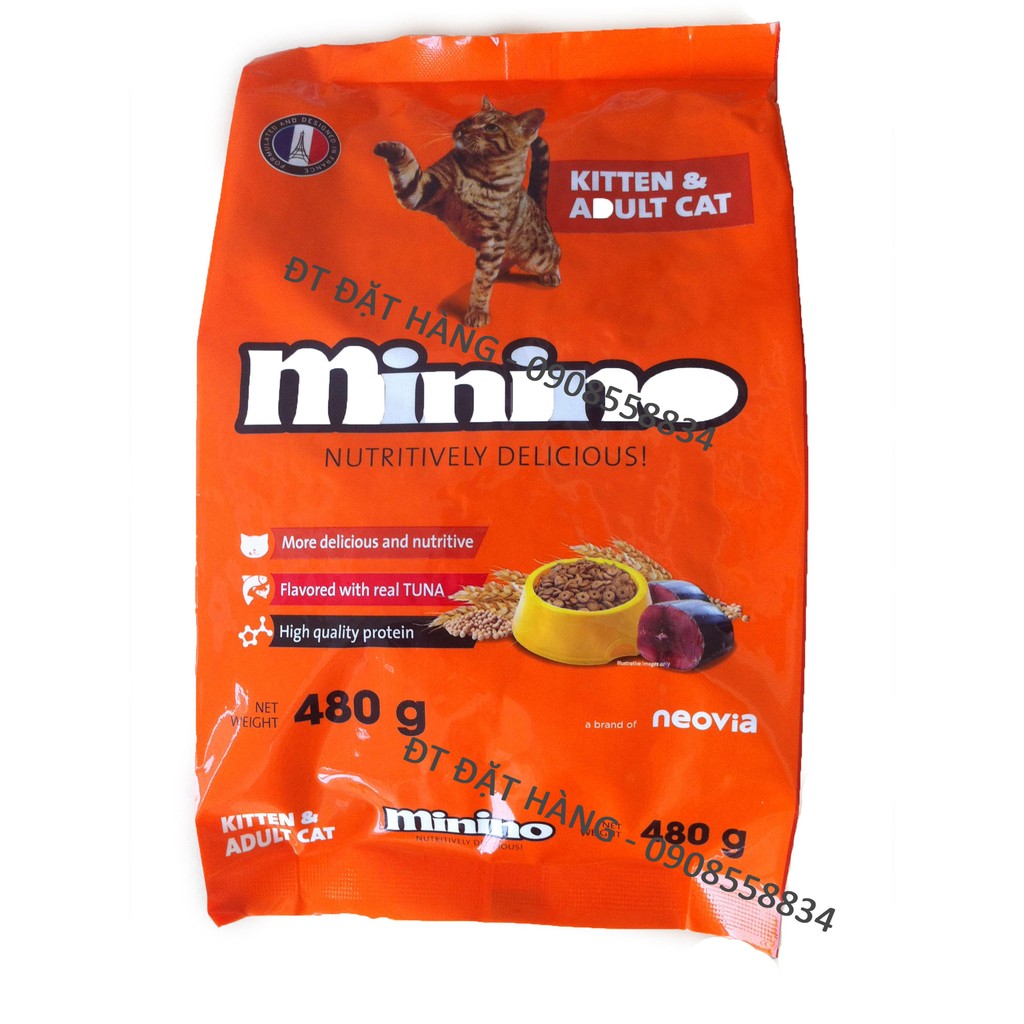 Combo 2,4kg thức ăn cho mèo Minino vị Cá Ngừ của Pháp