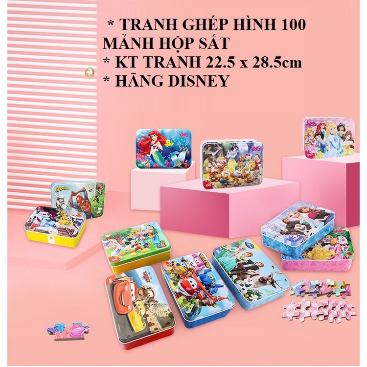 Ghép Hình 100 Miếng Hộp In 3D, Tranh xếp hình 100 miếng gỗ dành cho bé, puzzle cho bé, tranh ghép cho bé