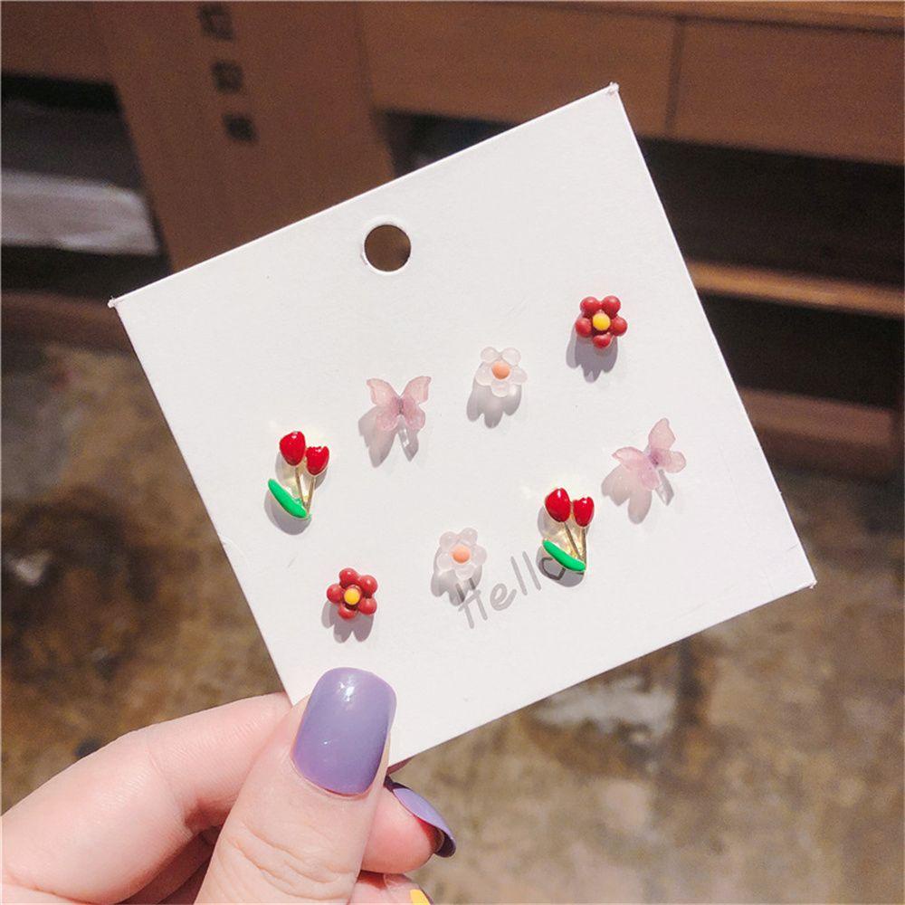 SUMU Set 8 Hoa Tai Hình Hoa Và Bướm Lãng Mạn Cho Nữ