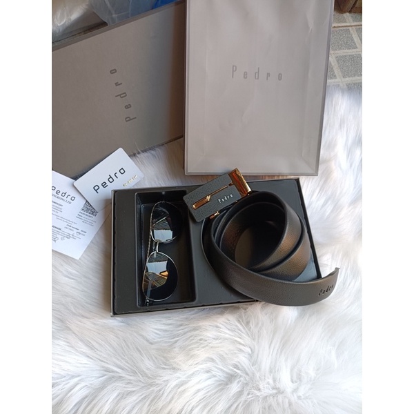 Set 2 món mắt kính nam và thắt lưng pedro Fullbox