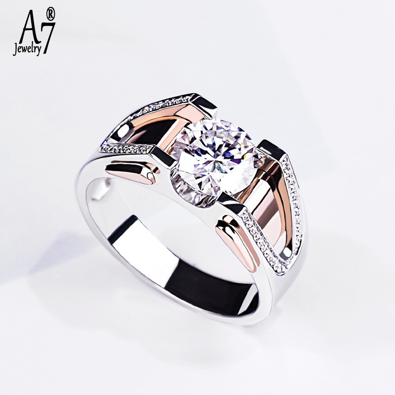 Nhẫn mạ bạc 925 2 màu sắc xinh xắn