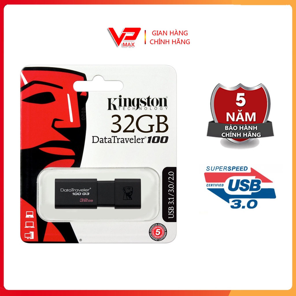USB Kingston 16GB 32gb DT100 G3 Bh 5 năm FPT