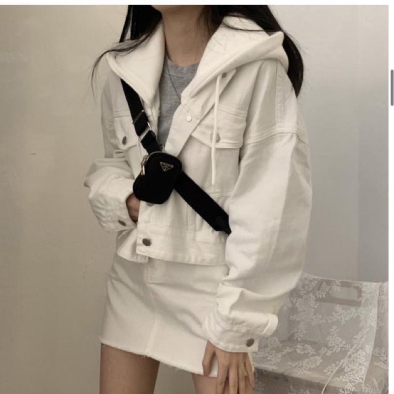 Set Áo Khoác Kaki Mũ Nỉ + Chân Váy KaKi Năng Động