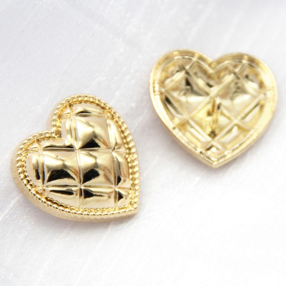 Set 10 Nút Kim Loại Hình Trái Tim|Phụ Kiện Trang Trí Quần Áo Handmade DIY Xinh Xắn