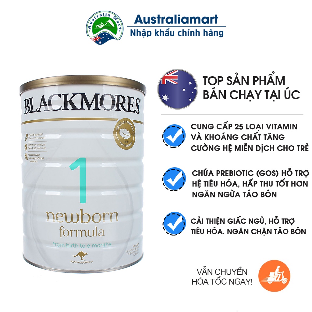 Sữa Blackmores Newborn Formula 900g Úc số 1 (trẻ từ 0 - 6 tháng tuổi )