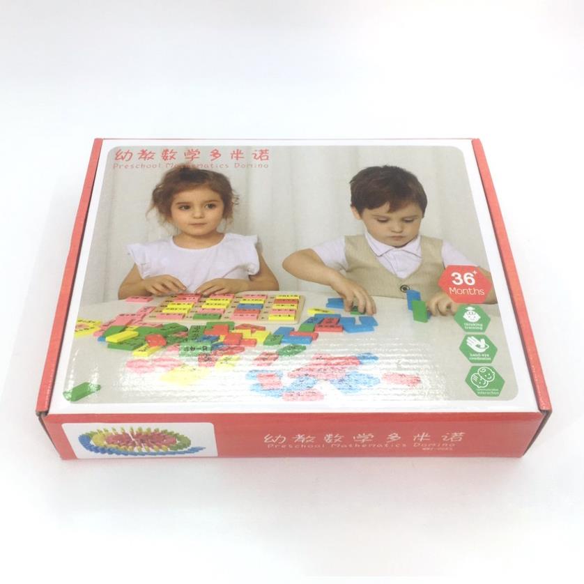 [Mã BMBAU50 giảm 10% đơn 99k] Đồ Chơi Gỗ Bapkids, Bộ Domino 100 chi tiết toán học