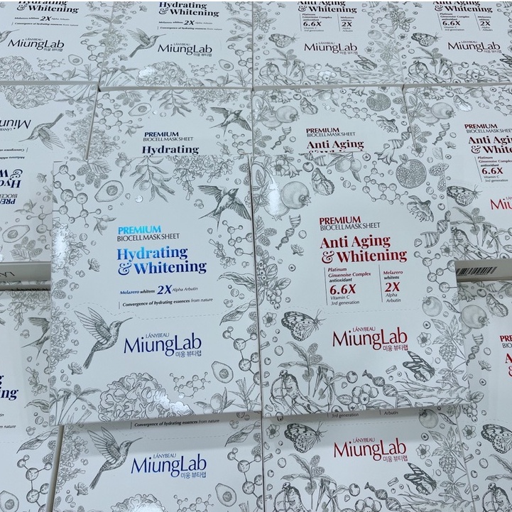 Mặt Nạ Dưỡng Trắng Da LÁNYBEAU MiungLab Mặt Nạ Cấp Ẩm Chống Lão Hóa Hộp 8 Miếng