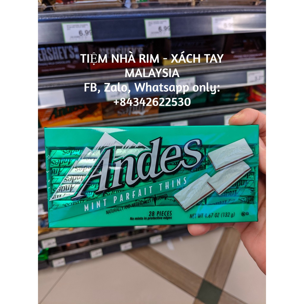 KẸO CHOCOLATE ANDES ĐỦ VỊ - XÁCH TAY MALAYSIA