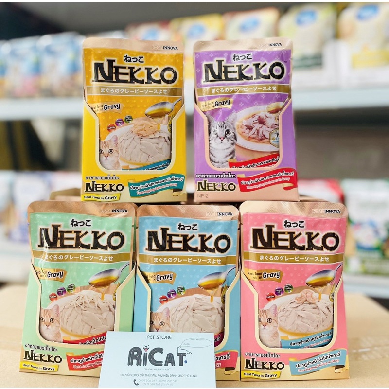 Pate NEKKO cho Mèo Gói 70g Đủ 28 Vị Jelly Gravy Kitten Nhập Khẩu Thái Lan