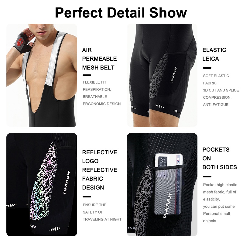 Set quần áo chạy xe đạp PHMAX có đệm gel dành cho nam
