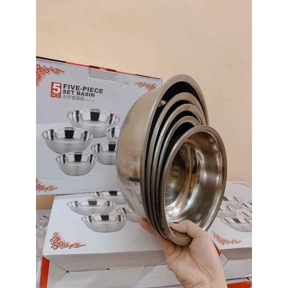 SET 5 RỔ CHẬU INOX TIỆN LỢI