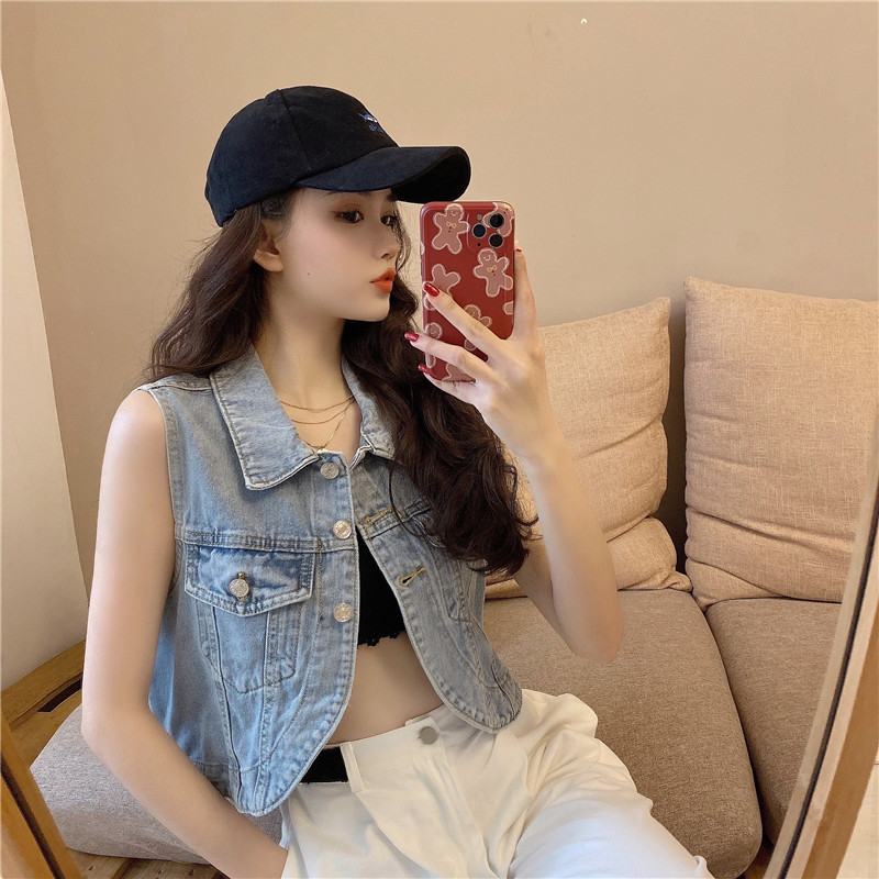 Áo Khoác Denim Không Tay Thời Trang Dành Cho Nữ | BigBuy360 - bigbuy360.vn