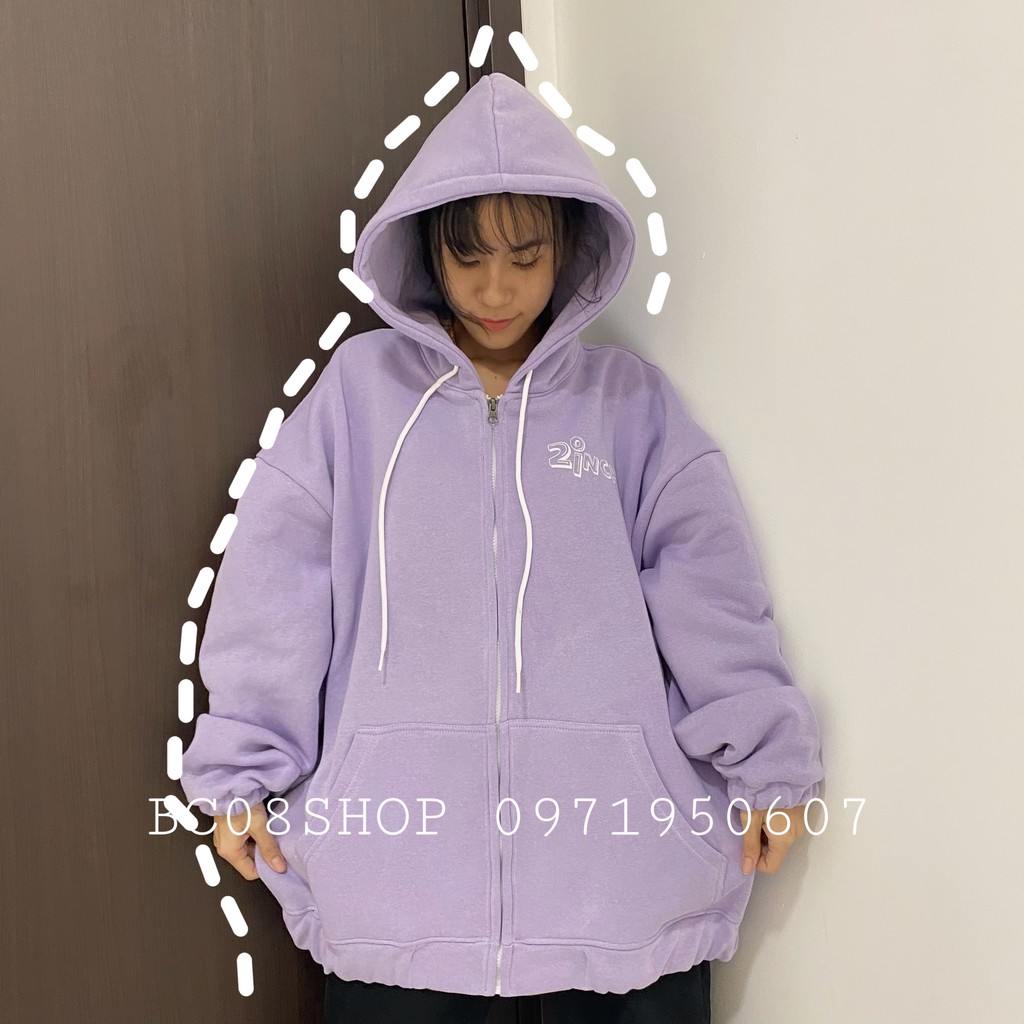 Áo Hoodie Nỉ Màu Tím có mũ Unisex dáng rộng có size BC116 | BigBuy360 - bigbuy360.vn