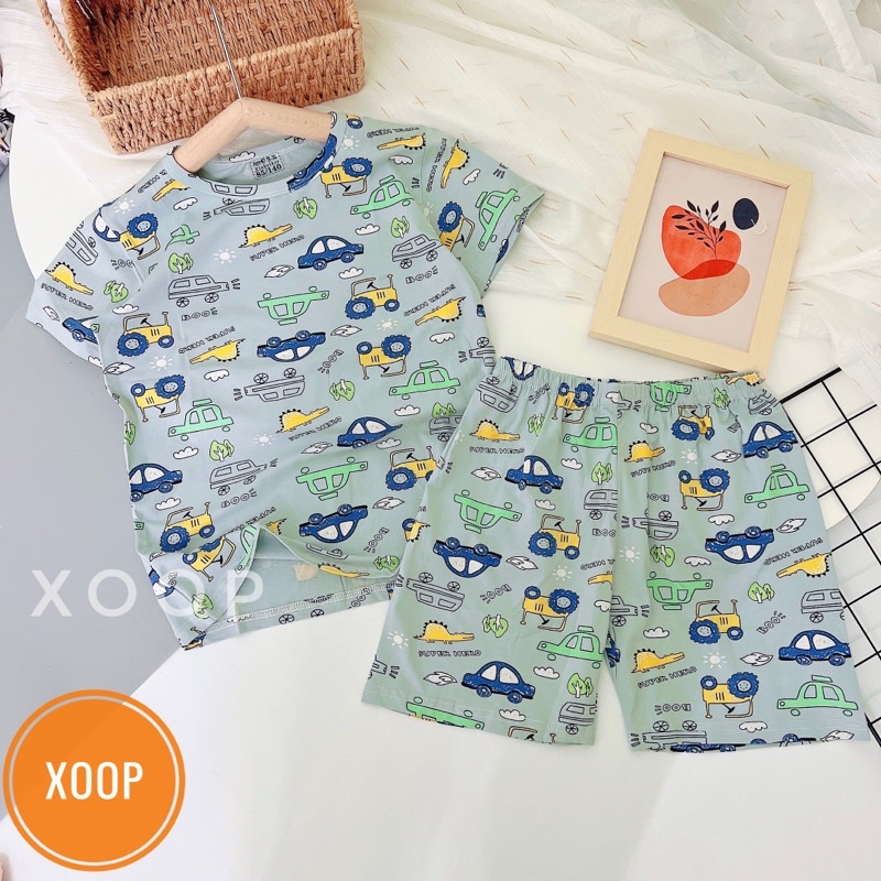 Cực Đại 4(35-42kg)Bộ cộc xuất hàn in tràn chất cotton lạnh hàng quảng châu cho bé