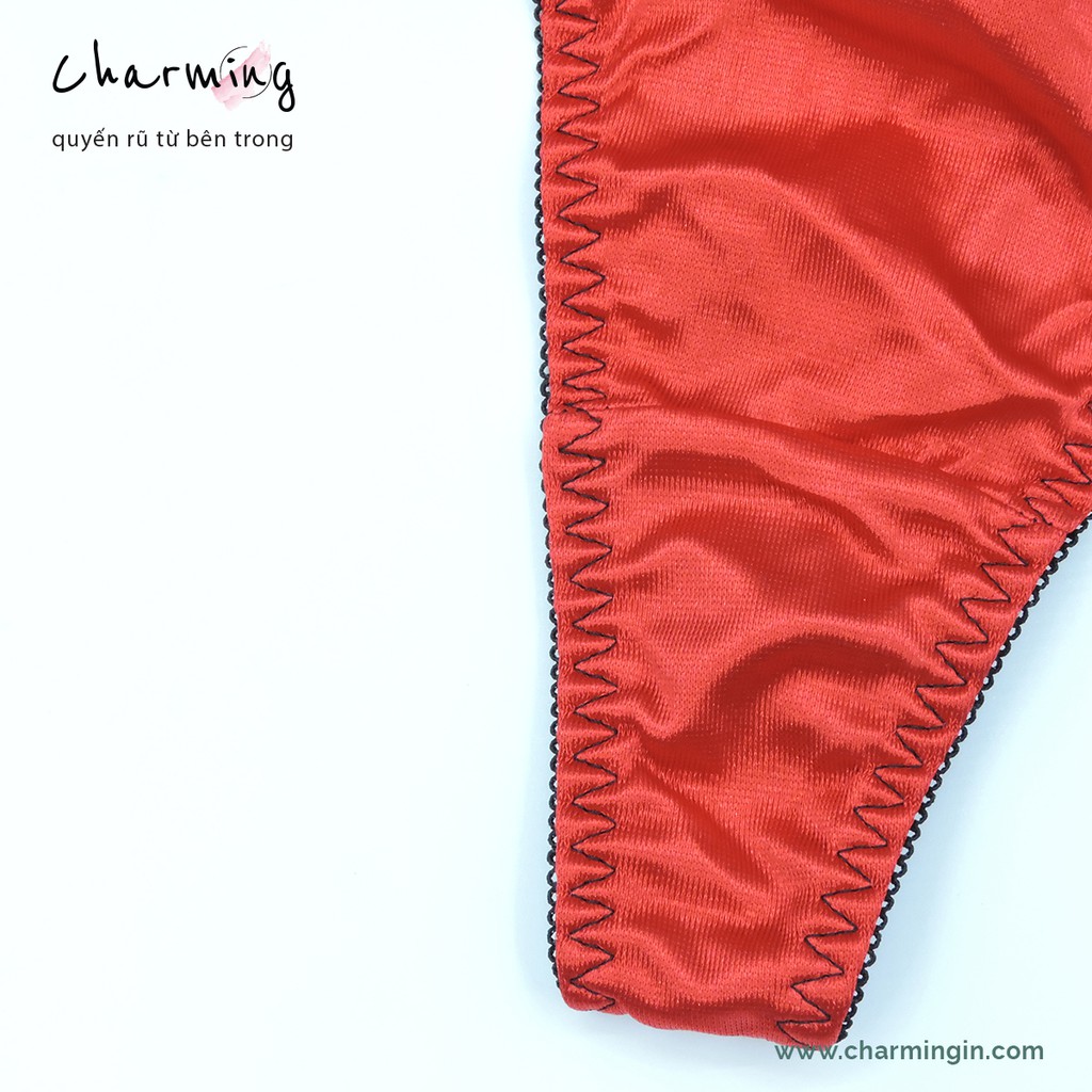 Quần lót T-back satin mịn  lưng ren co giãn siêu sexy - QLTB0008