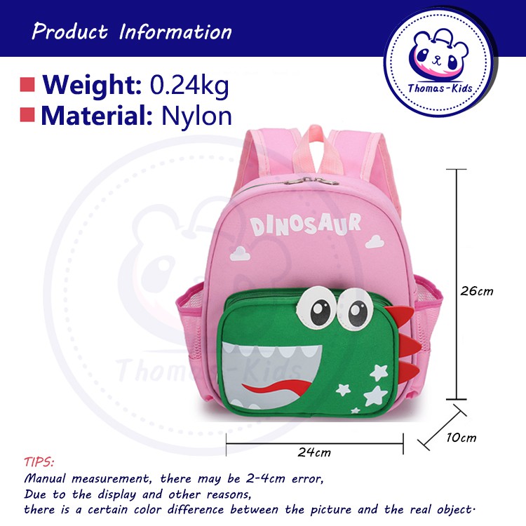 [THOMAS KIDS] Ba Lô Đa Năng Họa Tiết Khủng Long Dễ Thương Cho Bé Mẫu Giáo