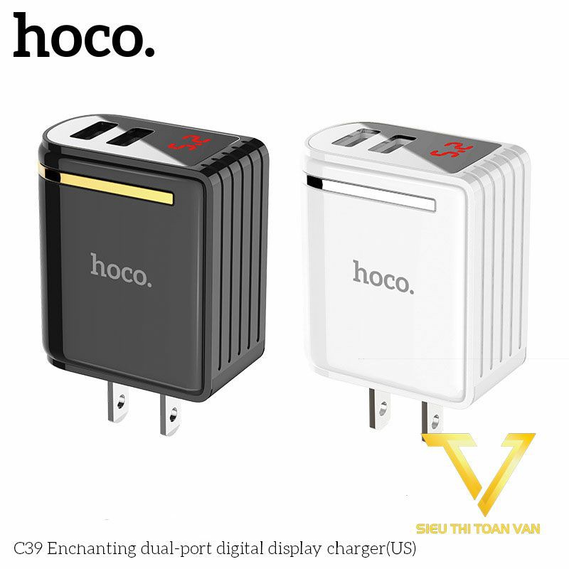 (MẪU MỚI) 💥CỐC SẠC NHANH HOCO CP39 - 12W 2.4A - 2 CỔNG USB - CÓ LED HIỂN THỊ ⚡ (HÀNG TỐT)