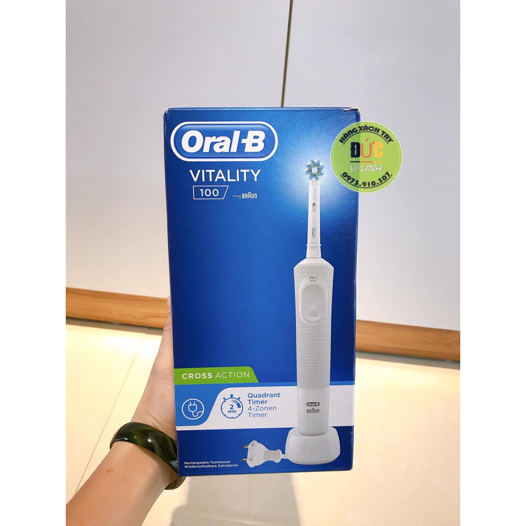 Bàn Chải Điện Oral B Và Đầu Bàn Chải Vitality 100 Cross Action